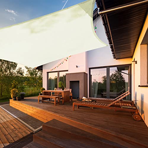 HAIKUS Sonnensegel Wasserdicht Rechteckig 5x5m Sonnenschutz Wasserabweisend Premium PES Polyester mit UV Schutz für Balkon Garten Terrasse Quadratisch Creme von HAIKUS