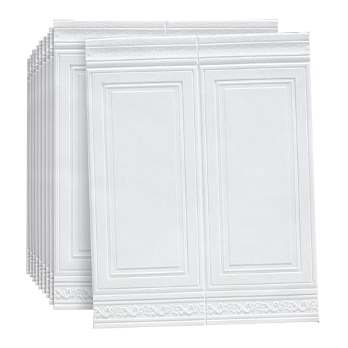HAILM 10 Stück Wandpaneele Mit Ziegeleffekt Selbstklebende Paneele Wand Aus Schaumstoff Abnehmbare Und wasserdichte 3D-Tapete Tragbarer Wandverkleidung Innen Hintergrund-TV-Dekor - 70 X 90Cm von HAILM