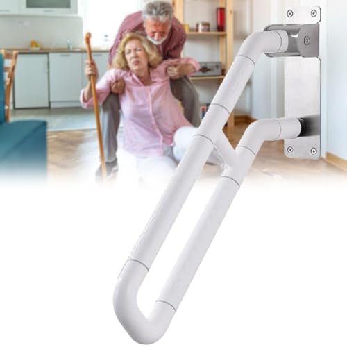 HAILM Faltbarer Wandstützgriff, multifunktionaler WC-sicherer Griff für den Außenbereich, Veranden, u-förmige klappbare Außengeländer Armlehnen für Behinderte, Senioren, 75 cm (29,5 Zoll) von HAILM