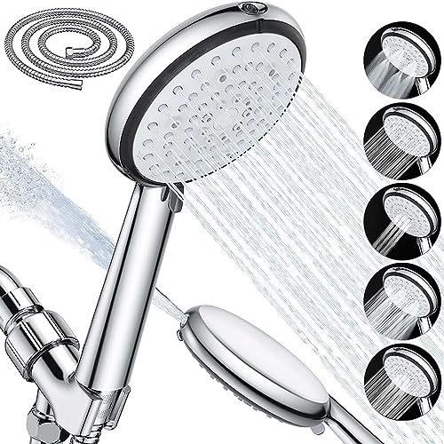 HAILM Handbrause mit 9 Strahlarten, Leistungsstarkes Abnehmbares Verstellbares Duschkopf-Set, Moderner Luxus-Chrom-Look, Werkzeuglose 1-Min-Installation von HAILM
