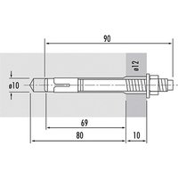 Hailo Bolzenanker Hilti M10x90 Stahl verzinkt 1.4571/ASTM316ti 3er-Set von HAILO PROFESSIONAL
