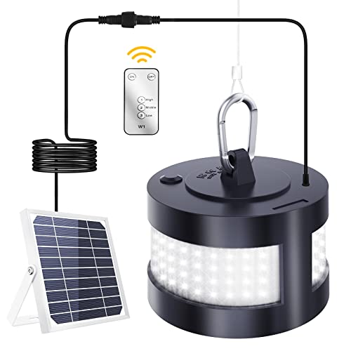 HAILOLY Solarlampen für Außen Hängend,160 LEDs Solar Hängeleuchte Outdoor Wasserdicht, Solar Hängelampe Outdoor mit Fernbedienung,Solarlampen für Innen Außen Garten Balkon Garage [Energieklasse G] von HAILOLY