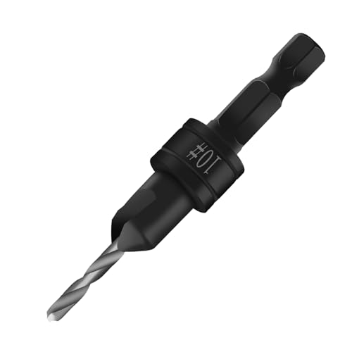 Senker Bohrer für Holzbearbeitung 3-in-1 drei 82-Grad-Fasenschneider Senkbohrung Aufstecksenker mit 6 mm Sechskantschaft 10#(3.2mm) von HAIMAYEE
