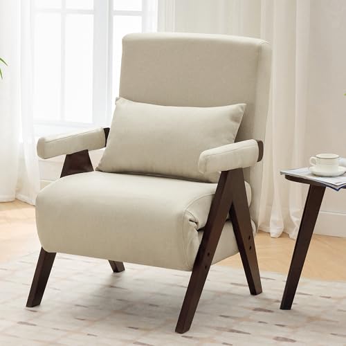 HAINEW 3 in 1 Schlafsessel mit Bettfunktion, Klappsessel mit 6 stufig Verstellbarer Rückenlehne und Armlehne, Sofabett Gästebett Relaxsessel fürs Wohnzimmer, Schlafzimmer (Nussbaum) von HAINEW
