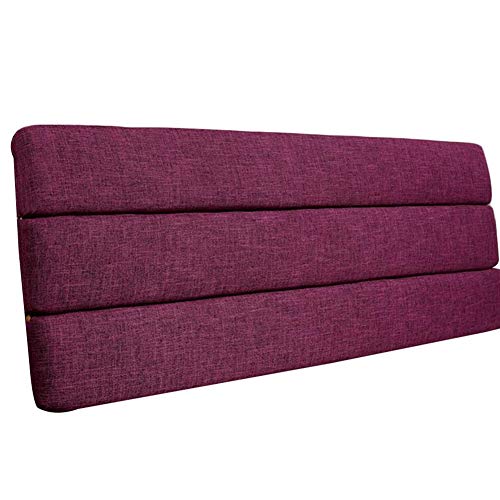 HAIPENG Rückenlehne Bett Kissen Ohne Kopfteil Polster Leinen Weich Kopfstütze Gepolstert Lendenwirbel Pads, 4 Farben, 12 Größen (Farbe : Purple, größe : 200x5x50cm) von HAIPENG-kaodian