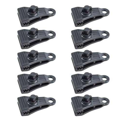 10 Stück Planenclips, Griffklemmen, Rändelschraube, Zelt-Clip-Verschlüsse, Halter, Pool-Markise, Abdeckung, Bungee-Schnur-Clip-Befestigungen, Campingausrüstung von HAISENG