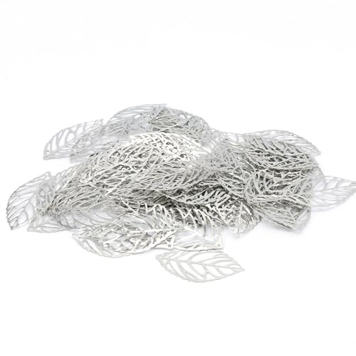 100 Stück Metall Filigrane Blattverbinder Metall Handwerk Verzierungen Verpackung Verzierungen Eisen Handwerk Blätter von HAISENG