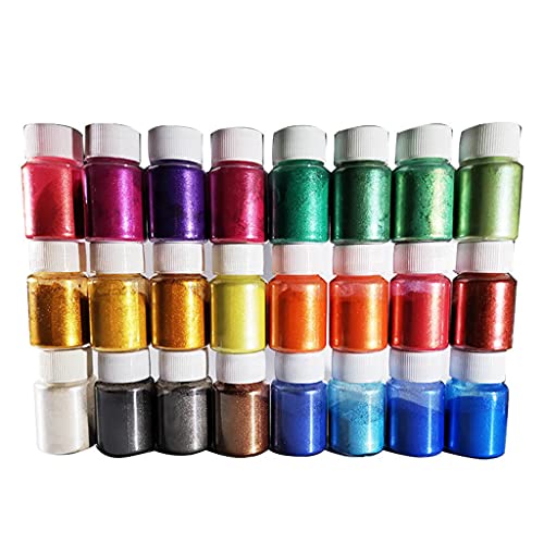 24 Farben Harzpigment Regenbogen Perlenpulver Farbe Epoxidform Glitzer Füllmaterial Maniküre Dekorationen Pearlpulver Für Nägel Gesicht Aufhellungshauthautharzfarbe von HAISENG