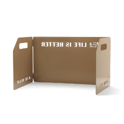 3 Platten Camping Grills Windpanel Faltbar Outdoor Herd Windschutzscheibe Windschutz für Wandern Kochen Rucksackreisen Outdoor Faltbar Camping mit Tragetasche Geschenk von HAISENG