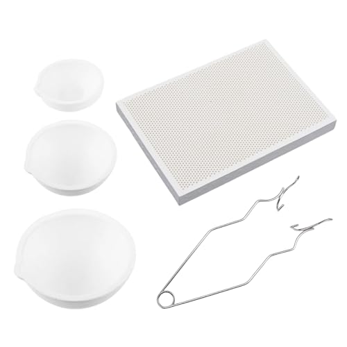 5 Stück Quarzschmelztiegel Set Lötplatte Metall Formzubehör Gold Schmelzset Kleiner Tiegel Set für Metall von HAISENG