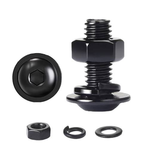 HAISHANG 10 Stück M8x80 Schrauben, Linsenkopfschraube Innensechskant und Muttern Unterlegscheiben Sortiment Kit, Edelstahl A2 V2A Vollgewinde Schwarzes Oxid HAISHANG 10 Stück M8x80 Schrauben, Linsenkopfschraube Innensechskant und Muttern Unterlegscheiben Sortiment Kit, Edelstahl A2 V2A Vollgewinde Schwarzes Oxid von HAISHANG