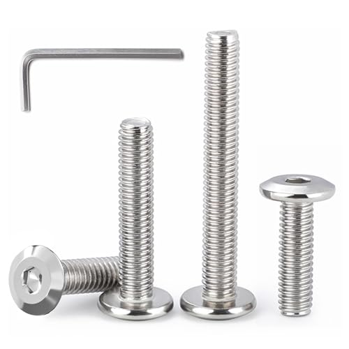 HAISHANG 20 Stück Schrauben Flachkopfschrauben M6x12 mm Edelstahl A2 V2A, Innensechskant Vollgewinde Maschinenschrauben mit Innensechskantschlüssel von HAISHANG