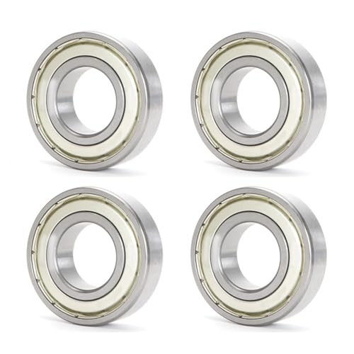 HAISHANG 4 Stück 607ZZ Kugellager 7mm x 19mm x 6mm,Rillenkugellagern Chromstahl mit Metall Double Shielded Dichtung für Skateboards,Roller,Drehbänke von HAISHANG