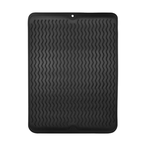 HAISHANG Silikon Abtropfmatte Geschirr Brettmatte für Küche,Geschirr Trockenmatte Hitzebeständiges Rutschfestes Spülbeckenmatte,Spülmatte Abtropfunterlage 40,1x30,5 cm von HAISHANG