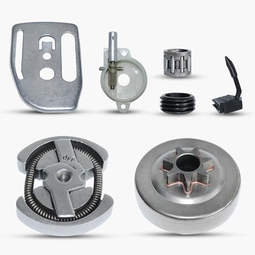 Haishine Kupplung und Kettenrad, 325" 7 Zähne Kupplungstrommel für Husqvarna 136 137 36 41 141 142 Kettensäge Ersatzteile Kit #530014949 530069342 mit Nadellager Ölpumpe Turbine etc von Haishine