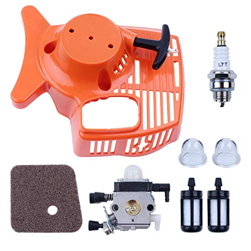 Rückstoßstarter Vergaser Carb Luftfiltersatz für STIHL FS55 FS46 FS45 FS38 FC55 HL45 KM55 FS 55 Trimmer Edger Weedeater von HAISHINE