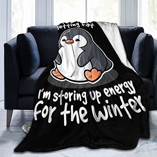 Kuscheldecke 150x200 cm schwarzer Pinguin Weiche Flauschige Decke für Kinder Erwachsene, Warm Wendedecke Flanell Fleecedecke TV-Decken Sofadecke Wohndecke Couchdecke Tagesdecke von HAISHO