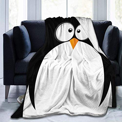 Kuscheldecke 180x220 cm schwarz-weißer Pinguin Flauschige Plüsch Decke Für Kinder Erwachsene, Warm Mikrofaser Tagesdecke TV-Decken Sofadecke Wohndecke Couchdecke Flanell Fleecedecke von HAISHO