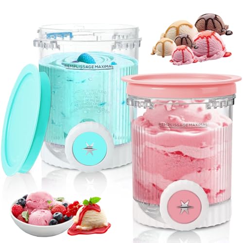 2 Stück Creami Behälter für Ninja Swirl CREAMi NC701EU 480ML BPA-Frei und Spülmaschinenfest Becher kompatibel mit Ninja Creami Swirl Behälter, für Ninja Swirl Eismaschine Zubehör von HAIWILL