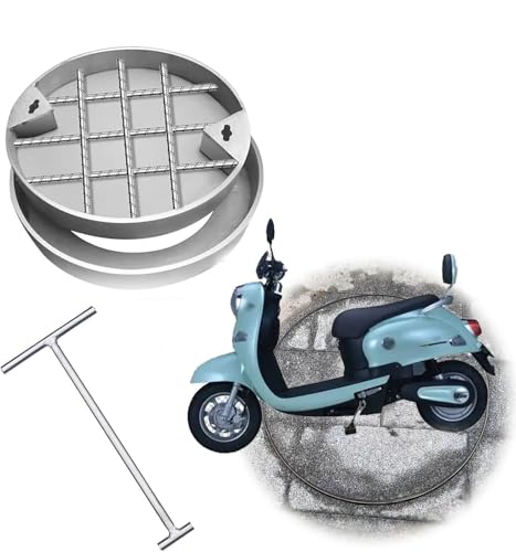 304 Stainless Steel Manhole Cover and Frame, Embedded Round Septic Tank Covers with Base, Invisible Manholes Lid for Garden Pavement Grass Patios Sidewalks(D 22'') von HAIXHX