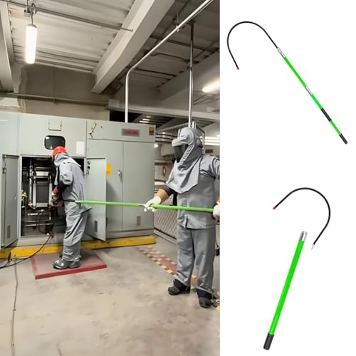 Elektriker-Haken Mit Isolierung Zum Schutz Vor Stromschlägen, Hochspannungs-Isolierstangen Aus Glasfaser, Grüne Abnehmbare Notfallstangen Für Kraftwerke(1.5m/4.9ft) von HAIXHX