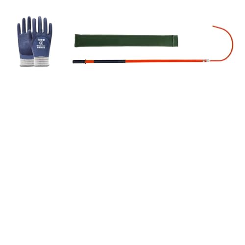 Elektroschock-Notfallrettungshaken, Hochspannungs-Isolierstangen, Notfallrettungsstange mit 1000-V-Isolierhandschuhen(Red,1m/3.3ft) von HAIXHX