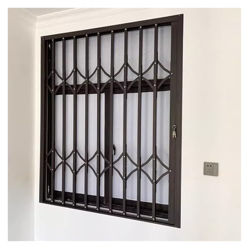 Fenstersicherheitsgitter Gegen Einbruch, Aluminium-Fenstersicherheitsgitter Mit Schloss, Anpassbare Einbruchssichere Faltbare Barriere(W120xH150cm/48x59in) von HAIXHX