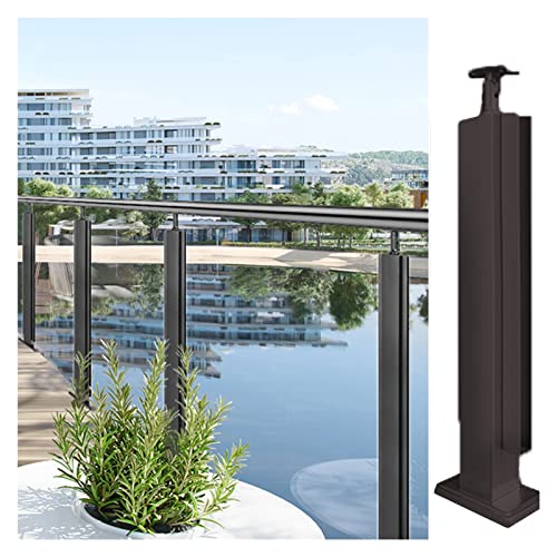 Glas Geländerpfosten Quadratischer Edelstahl-Geländerpfosten mit kompletten Bausätzen, kommerzielles bodenstehendes Glasgeländer für Balkon Terrasse Garten Pool ( Color : End post , Size : 115cm/45.3i von HAIXHX