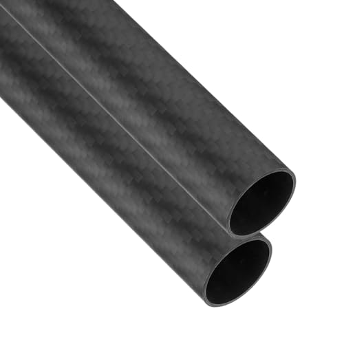 HAIXHX 2er-Pack Carbonfaserrohre 20 X 22 Mm, Matte Stäbe 3K, Rollenlänge 1000 Mm, Umwickelte Rundrohre Aus Reinem Carbon Für RC-Flugzeuge, Multikopter Und Quadcopter(ID x OD x L 40x38x1000mm) von HAIXHX