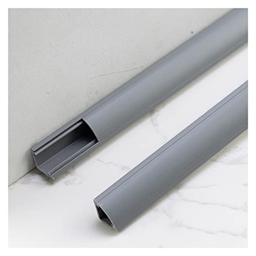 HAIXHX Kabelkanal Dreieckiger fächerförmiger Eckdrahtkanal, PVC-Wand-Eck-Drahtabdeckung selbstklebend zum Verstecken von TV-Kabeln/Computerkabeln (Color : Grey, Size : 24x24mm/0.94x0.94in) von HAIXHX