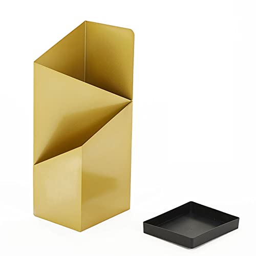 HAIXHX Schirmständer Moderner Schirmständer aus Metall, Schirmständer für den Innen- und Außenbereich mit abnehmbarer Tropfschale für Innenflur-Eingangsbüro (Color : Gold) von HAIXHX
