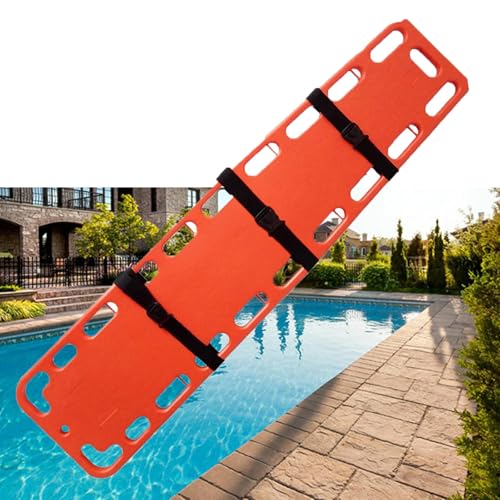 HAIXHX Spineboards Tragbares Schwimmbad-Rettungsbrett, Notfallrettungsbrett Mit 3 Sitzgurten, Wasser Schwimmende Krankentrage First Responder Backboard(184x45x6.5cm/72.5x17.7x2.6in) von HAIXHX