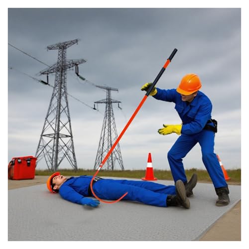 Hochspannungsisolationsstangen, Elektrische Sicherheitszugstange, Nichtleitende Fiberglas-Notfallrettungsstange Für Arbeiten An Unter Spannung Stehenden Leitungen(Red,200cm/78.7'') von HAIXHX