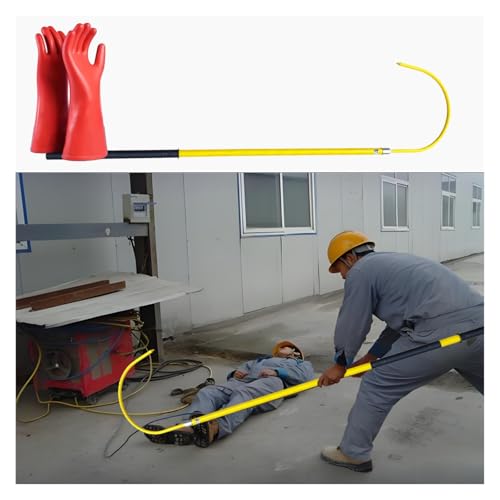 Isolierter Rettungshaken Für Notfallrettungen, Nicht Leitfähige Hochspannungs-Rettungshaken, Elektrische Sicherheits-Zugstange Für Baustellen/Fabriken(Yellow,3m/9.8ft) von HAIXHX