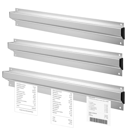 Kitchen Ticket Holder Rail 36 Inch, Aluminum Order Display Track for Catering Restaurant Hotel Cafes, 1 2 3 4 PCS Self Adhesive Receipt Holders Strip with Screw(3pack) von HAIXHX