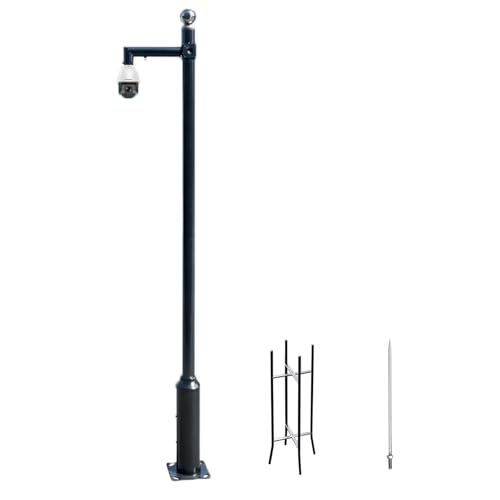 Montierte Überwachungsmasten, Schwarzer Universelle CCTV-Sicherheitsstange Aus Metall Mit Befestigungshalterung, Für Wohngebäude/Fabriken(H 500cm/16.4ft) von HAIXHX