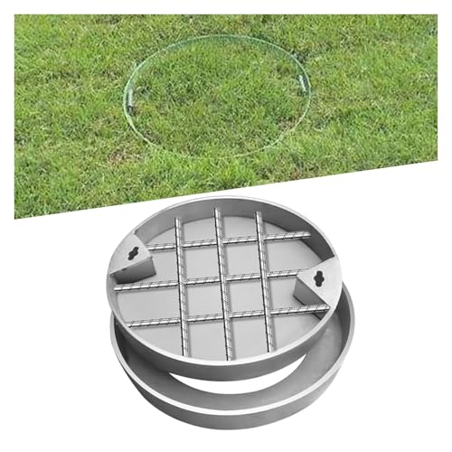 Schachtabdeckung Basis Schachtdeckel 40 50 60 70 80 CM runde Schachtabdeckung und Rahmen aus Edelstahl, eingebettete Inspektionsabdeckung aus Metall mit Zugloch, unsichtbare Abwasserbeckenabdeckung(Di von HAIXHX