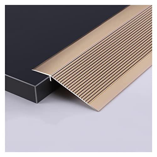 übergangsprofi 10 cm breiter rutschfester Türschwellen-Übergangsstreifen aus Metall, Schwellenreduzierer für Teppiche/Fliesen für unebene Böden/Vinyldielen/Holz zu Fliesen (Color : Gold, Size : von HAIXHX