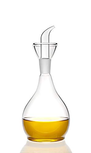 HAIZEEN 380ml Trichter wird nicht benötigt für diesen Olivenöl- und Essigspender, Seifenspender mit Glaskreuz für die Küche, handgefertigt, hält das Öl länger frisch von HAIZEEN