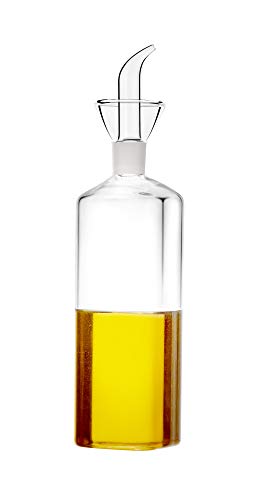 HAIZEEN 480ml Olivenölspender aus Glas mit Öl- und Essigflaschen mit tropffreiem Ausgießer ohne Trichter – Ölkaraffe, Dekanter für Küche und Grill von HAIZEEN