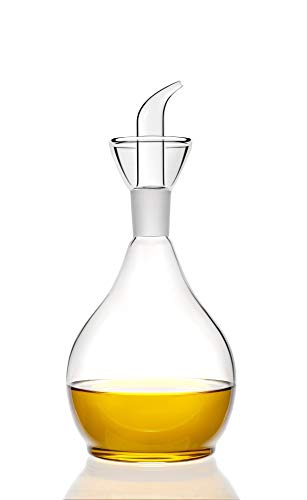 HAIZEEN 550ml Olivenöl- und Essigglasspender Glas-Kreuztiegel, mit NICHT-TROPFENDEN FLÜSSIGKEITSAUSLASS für Küche und BBQ von HAIZEEN