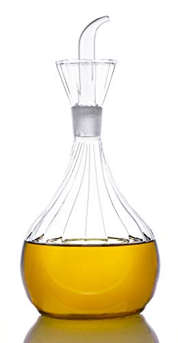 HAIZEEN 900ml Olivenölspender aus Glas mit Öl- und Essigflaschen mit tropffreiem Ausgießer ohne Trichter – Ölkaraffe, Dekanter für Küche und Grill von HAIZEEN