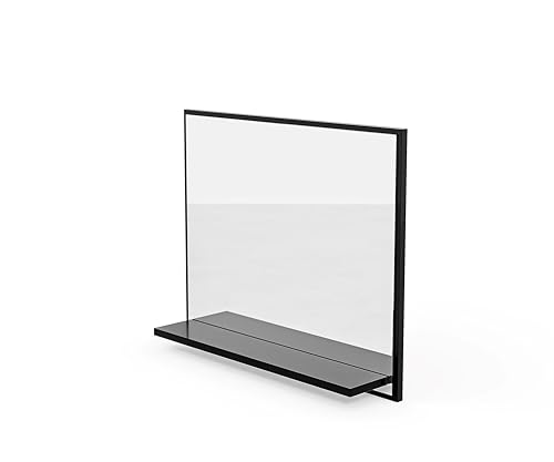 HAJDUK FURNITURE Badspiegel mit Ablage Schwarz - H:50 x B: 60 cm - Bathroom Mirror – Wandspiegel mit Regal – Badezimmerspiegel - Bad Spiegel Hängespiegel Premium von HAJDUK FURNITURE