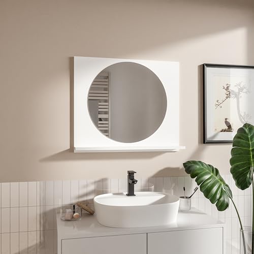 HAJDUK FURNITURE Weiß Badspiegel 70x60x12 cm mit Ablage Rund Spiegel ⌀55 Bathroom Mirror Moderner Badezimmer Wandspiegel mit Regal HAJDUK FURNITURE Weiß Badspiegel 70x60x12 cm mit Ablage Rund Spiegel ⌀55 Bathroom Mirror Moderner Badezimmer Wandspiegel mit Regal von HAJDUK FURNITURE