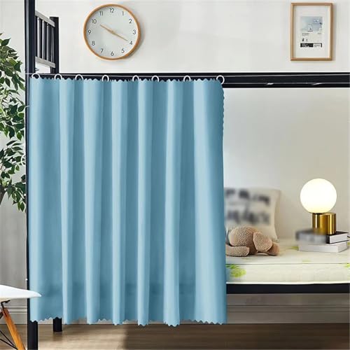 HAJHI 1 Stück Schlafsaal Bettvorhang Hochbett Trennwand-Schutz Bett Vorhang Verdunkelung Sichtschutz Polyester Vorhang Hochbett mit Seil Hängeschnalle Staubdicht(2 * 1.5m,Blau) von HAJHI