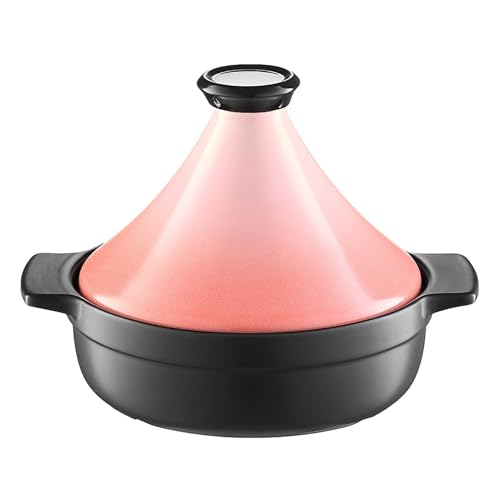 HAJHI Tajine Topf Mit Deckel 8,26 Zoll Tagine Marokko Griff Keramik für Offene Flamme Antihaftbeschichtet Langsamgaren Meeresfrüchte von HAJHI