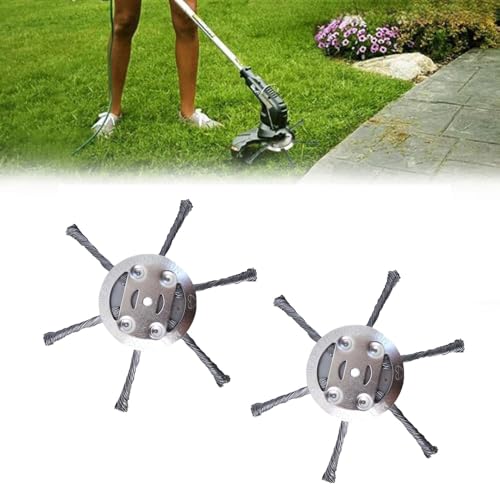 HAJIFGH Stahldraht-Rasentrimmerkopf, 15,2 cm, Universal-Draht-Unkrautschneiderkopf, Metall-Unkrautfresser, Klinge, unzerbrechlicher Stahldraht, Rasentrimmerkopf (Silber-2) von HAJIFGH