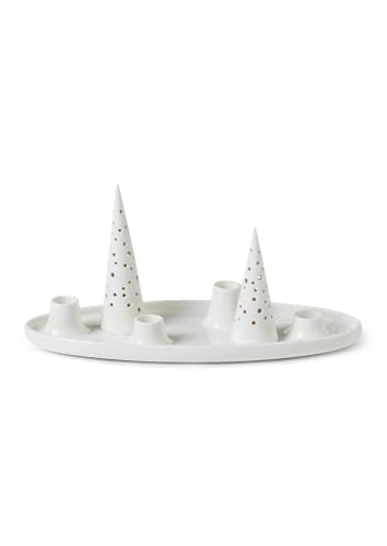 Kähler Ovaler Adventskranz 33x13 cm Nobili Sammlerobjekt dänisches Design, Weiss von HAK Kähler