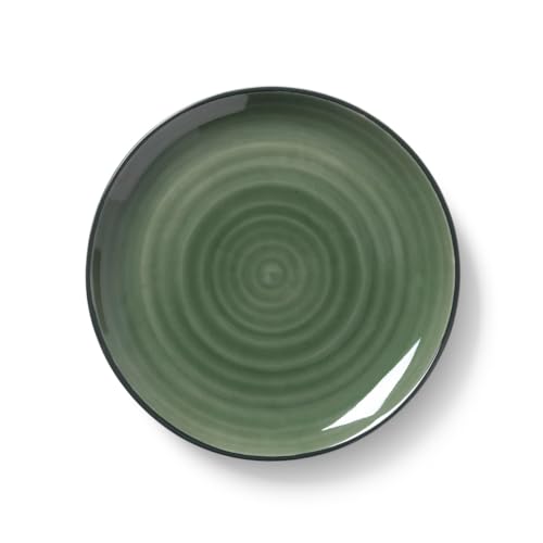 Kähler Design Colore Teller flach aus Keramik in Handarbeit hergestellt, in der Farbe: Sage green, Durchmesser: 19 cm, 690623 von HAK Kähler