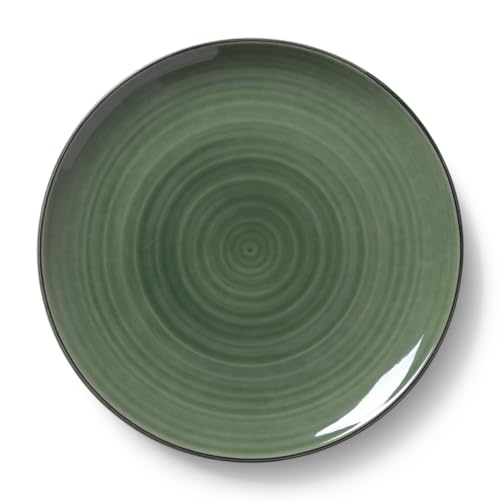Kähler Design Colore Teller flach aus Keramik in Handarbeit hergestellt, in der Farbe: Sage green, Durchmesser: 27 cm, 690624 von HAK Kähler